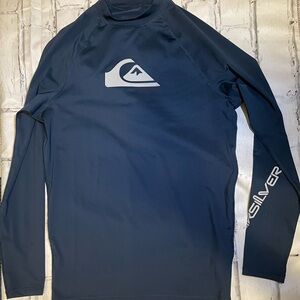Quicksilver Mens new rash guard long sleeve navy blue